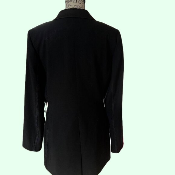 Calven Klein Womans Tailored Single Gold Button Blazer Black Size 12 - Picture 2 of 4
